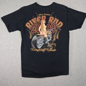 Laughlin River Run T Shirt Y2K PinUp 2008 Motorcycle Nevada Medium